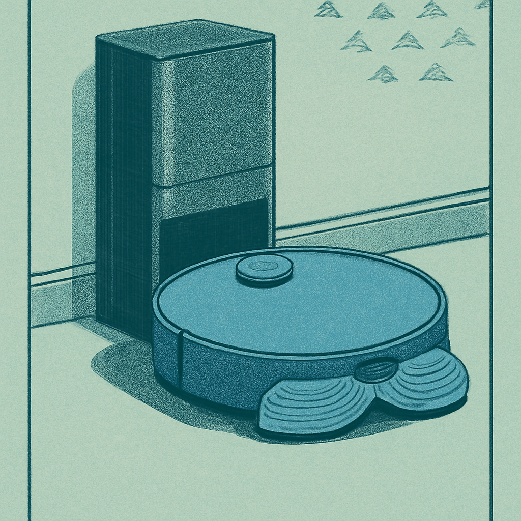 Roborock Qrevo Curv S5X Robot Vacuum and Mop — editorial illustration