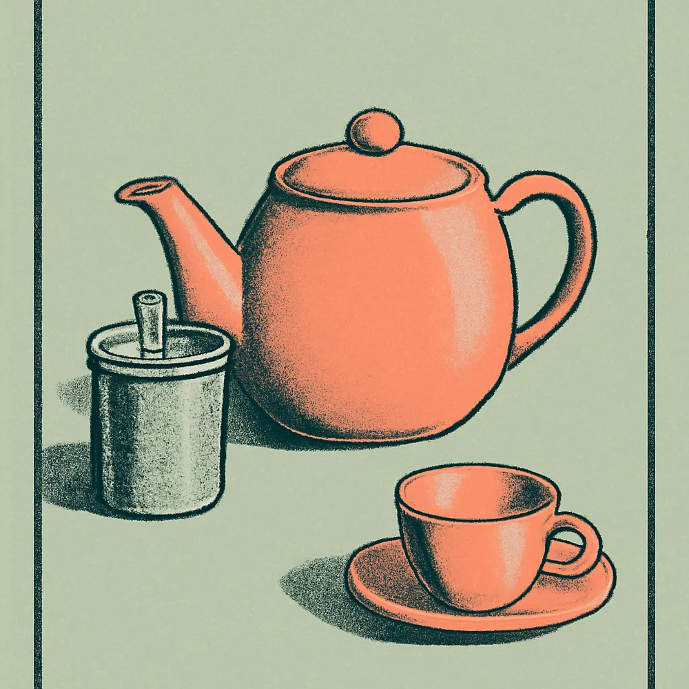 Sweese 27 oz Porcelain Teapot with Removable Stainless Steel Infuser — editorial illustration