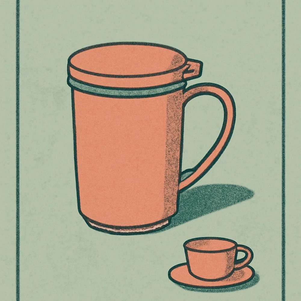 Tea Forte Kati Double-Walled Ceramic Steeping Cup — editorial illustration